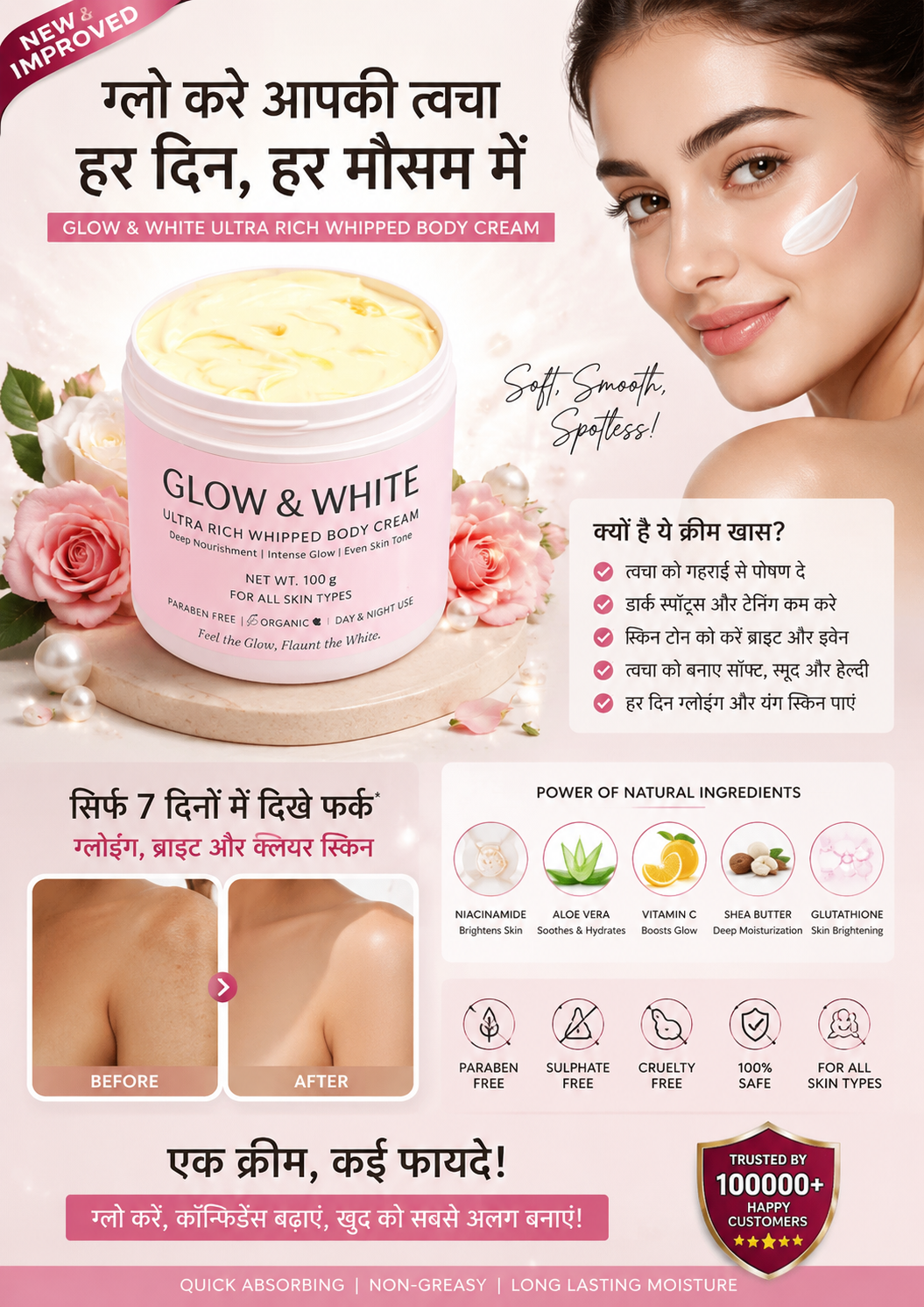 Glow & White Ultra Rich Body Cream (Pack of 2)